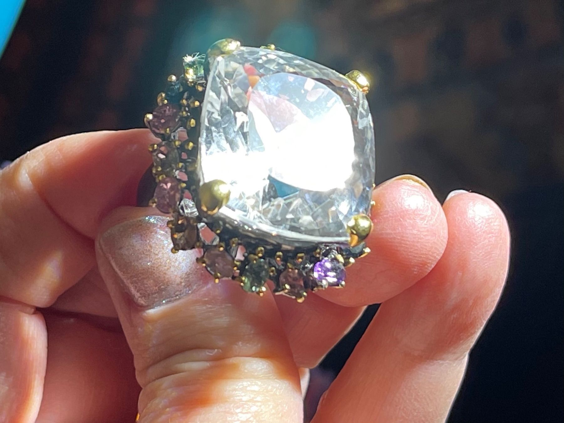 Llan Valls Joies Ringe: Rock Crystal Cocktail Ring Citrine Tourmalines – Neu (gemäss Beschreibung) aus Birsfelden von G.D.d.T. 3