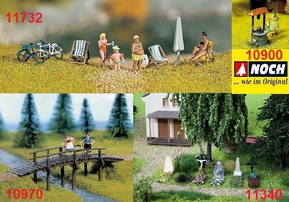 Noch Modelleisenbahnen: NOCH - 4 Mini-Dioramen "Freud & Leid" - 1:87 – Neu und originalverpackt aus Rotkreuz von MOBAHN-1zu87 1