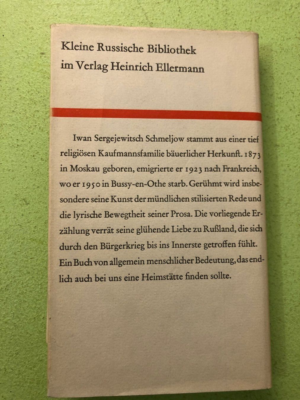 Libri: Iwan Schmeljow: Der niegeleerte Kelch – Usato da Zürich venduto da allp 8