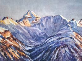 Aquarell Ferdinand Meyer-Streiff Hausstock GL 1960