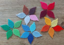 10 Stück Filz Blätter 4*2 cm gestanzt, Felt Die cuts