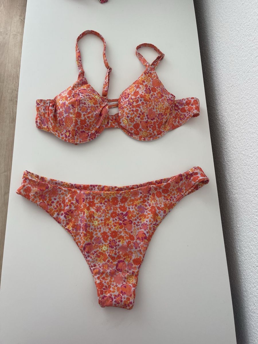 Costumi da bagno & Bikini: Bikini Blumenmuster Orange Pink Grösse M neu – Nuovo (secondo la descrizione) da Mühlau venduto da Jasil66 2