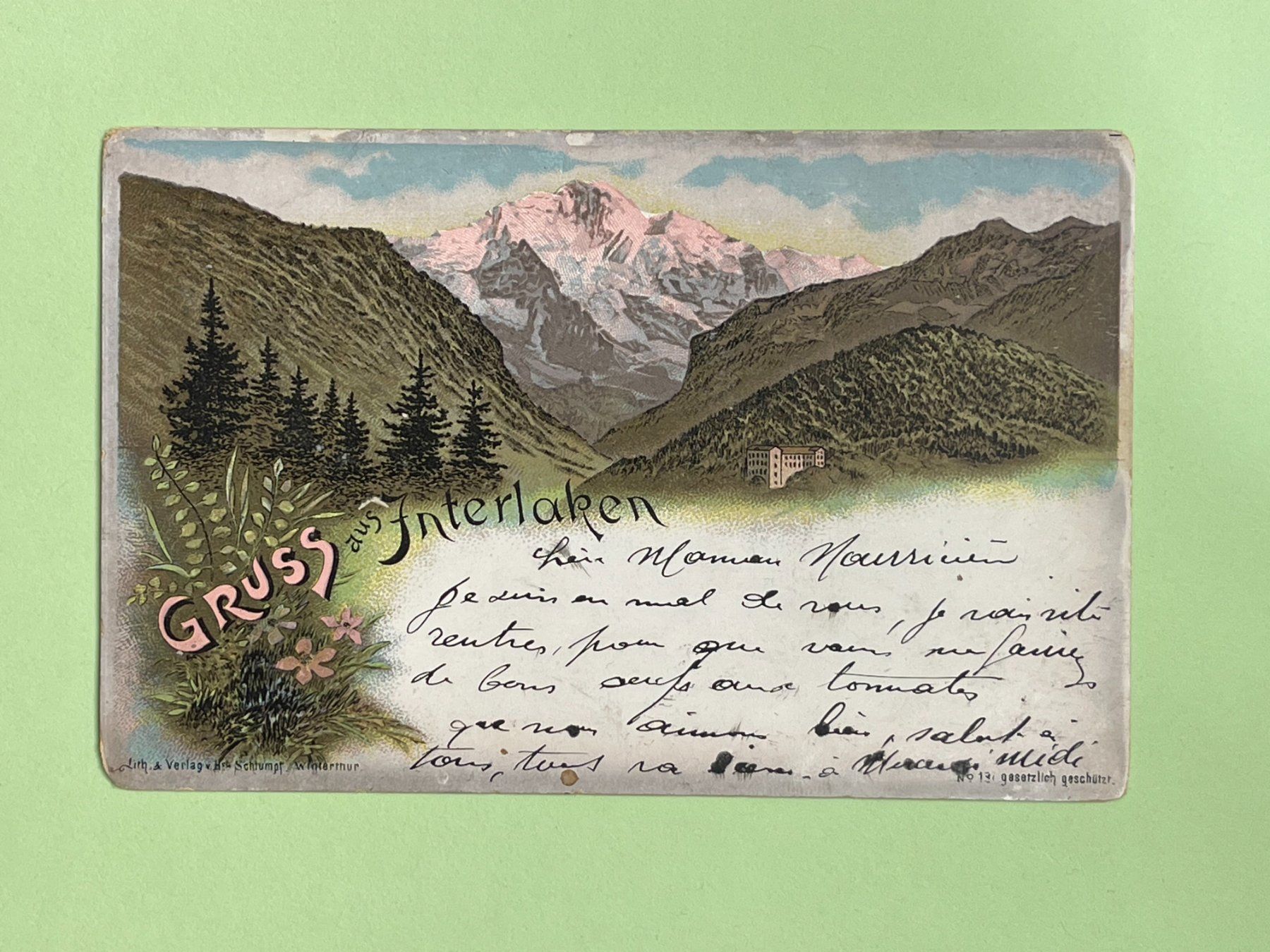 Cartoline postali: Gruss aus Interlaken - 1899 !!! – Usato da Steg VS venduto da danwer74