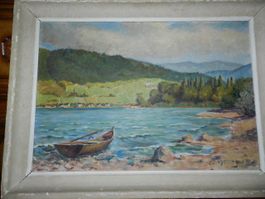 Landschaft Bild Cezar Moning 1945er