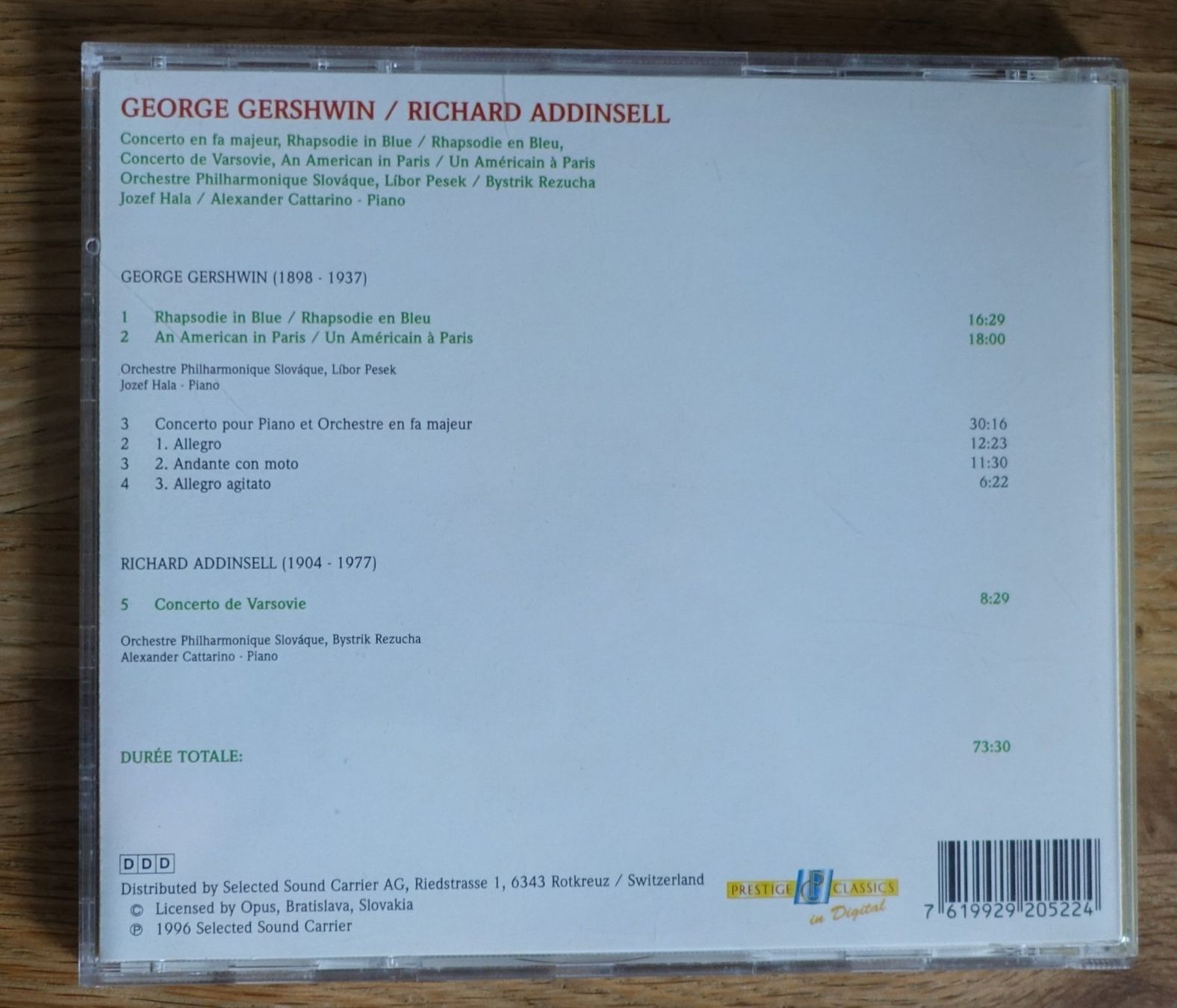 CD: George Gershwin / Richard Addinsell - F32 – Usato da Sessa venduto da fraenklishop 1