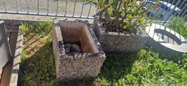 Pflanztrog Waschbeton 40x25x30 cm gebrauchter Zustand