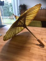 Asiatischer Sonnenschirm, Dekoschirm, Handmade, Gelb!