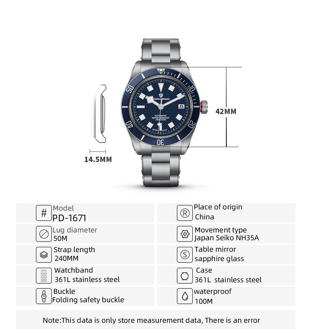 Pagani Design Uhren: Pagani Design Automatik Uhr BB58 – Neu und originalverpackt aus Suhr von sjay.Cv 9