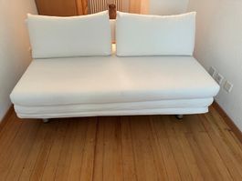 Bettsofa Stoff weiss gebraucht in gutem Zustand