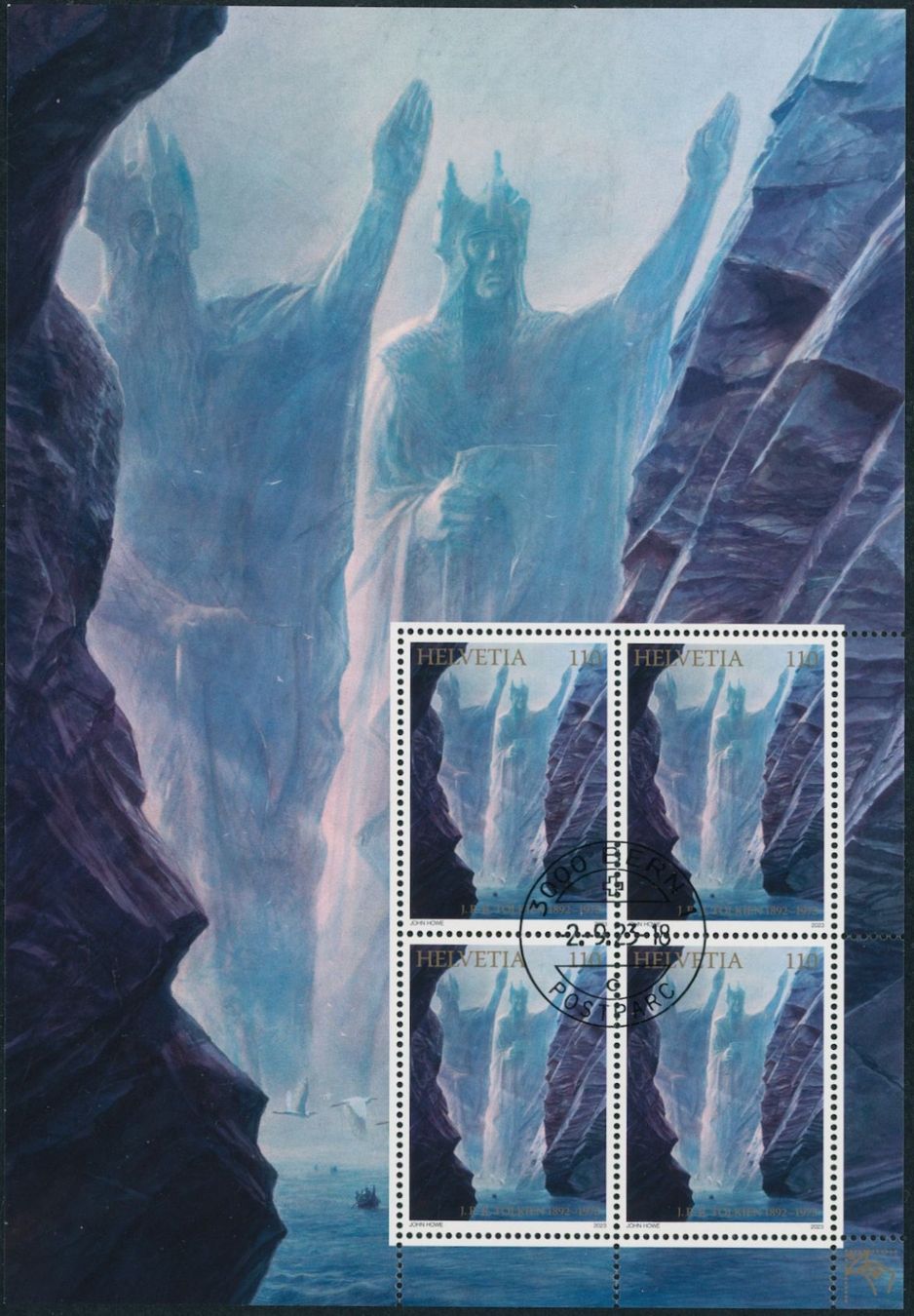 Tutti i francobolli: 2023 - Tolkien - Spezialbogen - Ersttag Stempel ET – Usato da Schindellegi venduto da leecollect