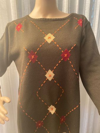 Extravaganter seltener DI ROBERTO Rhomben Pullover, Gr. XL