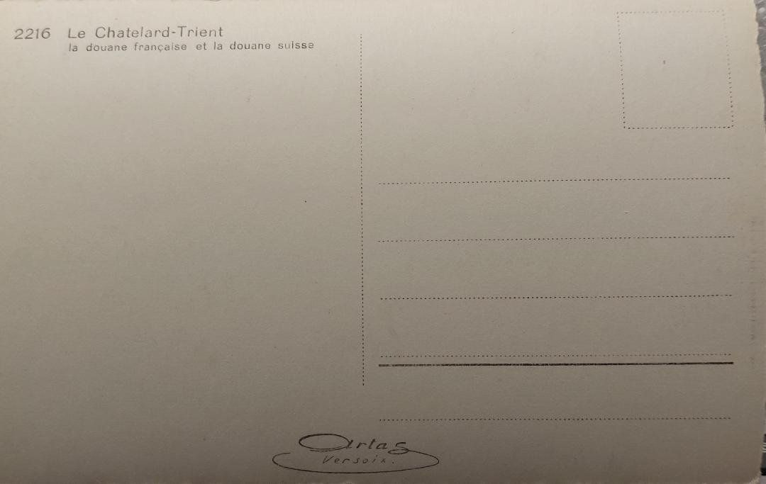 Cartoline postali: CHÂTELARD-TRIENT - Douane française et suisse – Usato da Delémont venduto da Domdom1 1