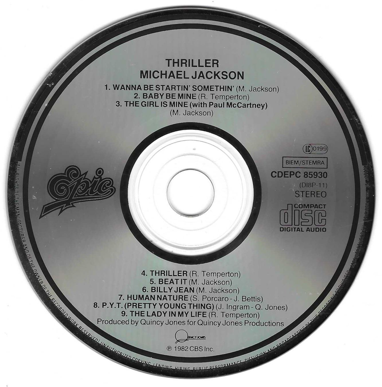 CDs: MICHAEL JACKSON  -  THRILLER – D'occasion à Bex par Giorgiob 2