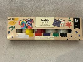 Textilfarbe Set Avec 6 Farben je 50ml neu in OVP