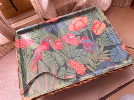 Plateau/panier Alpac France vintage fibre et osier