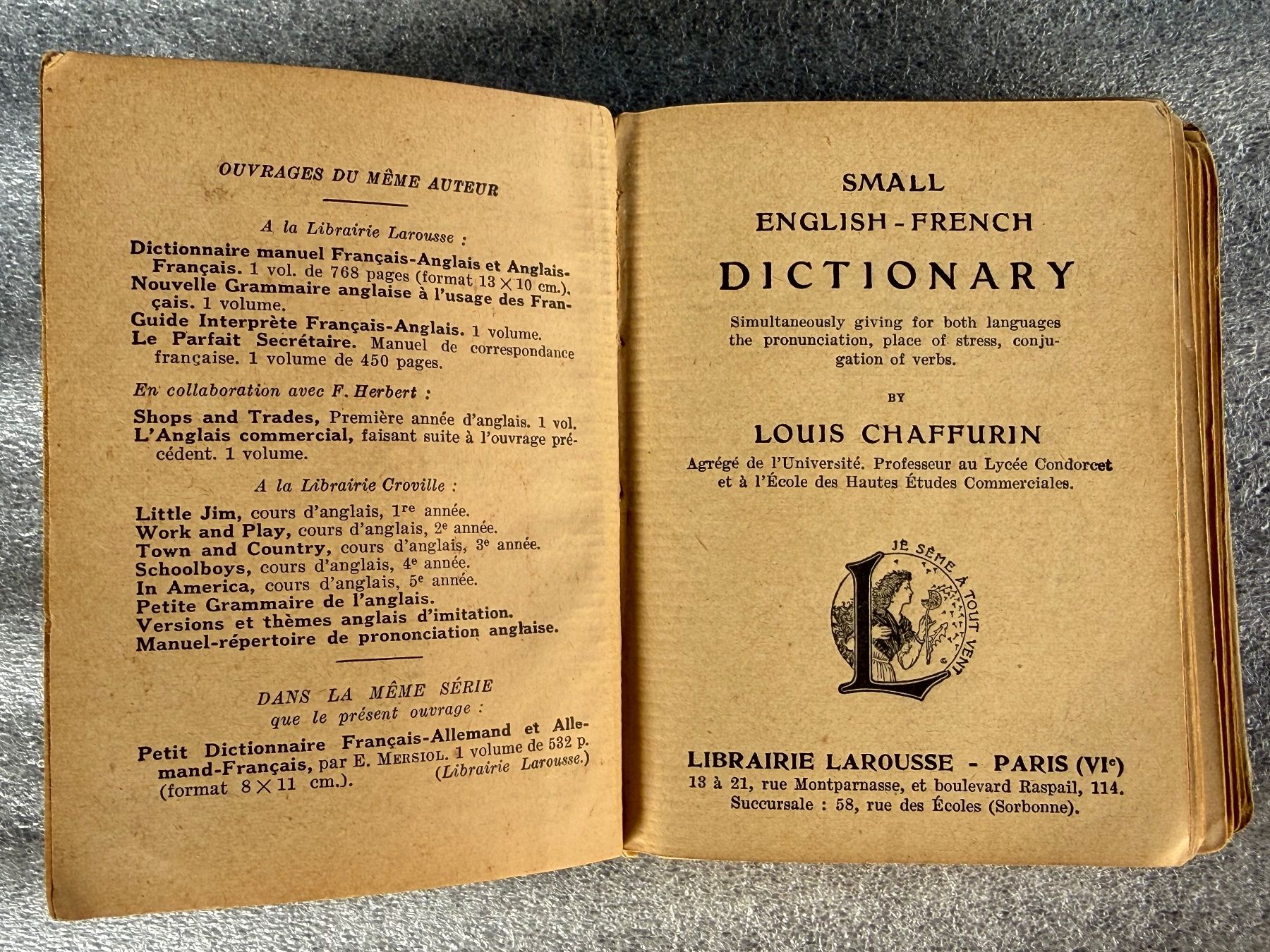 Altro in  Abbigliamento & Accessori: Larousse Taschenwörterbuch 1941 – Usato da Itingen venduto da uhu777 7