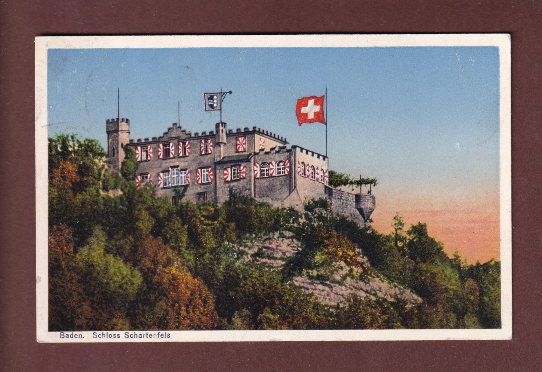 Ansichtskarten: BADEN - Schloss Schartenfels - 1930 – Gebraucht aus Pully von nicecards-shop