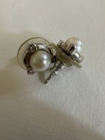Ohrstecker Weissgold 750, Perle, Diamanten, handgefertigt