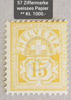 ST206) 57, Ziffermarke weisses Papier postfrisch Kt. 1000.-