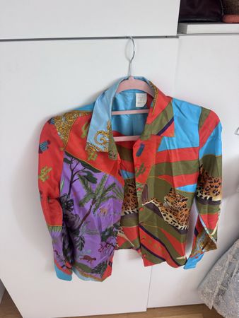Bluse Minet-PX Seide bunt gemustert Grösse 34 Zustand neu