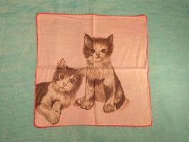 Taschentuch mit 2 Katzen, rosa