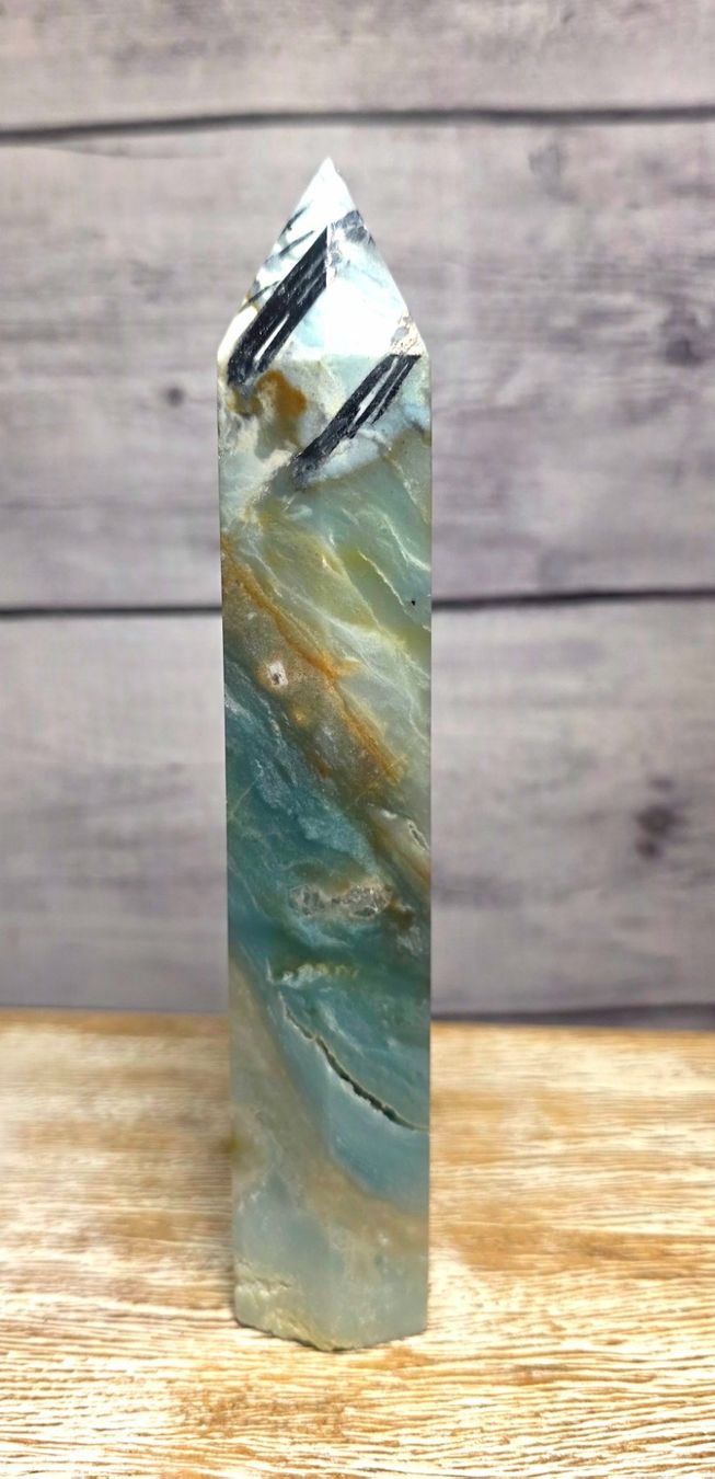 Minerali & Pietre curative: Amazonit Obelisk 417g – Nuovo e nell'imballaggio originale da Matzingen venduto da Shay_Crystalz