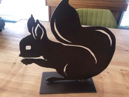 🐿️ Metall Eichhörnchen Deko für Herbstzeit, neuwertig!