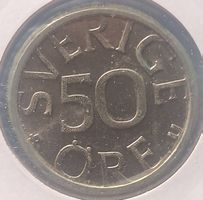 SCHWEDEN - 50  OERE 1983 - IM MUENZKARTON - SELTEN