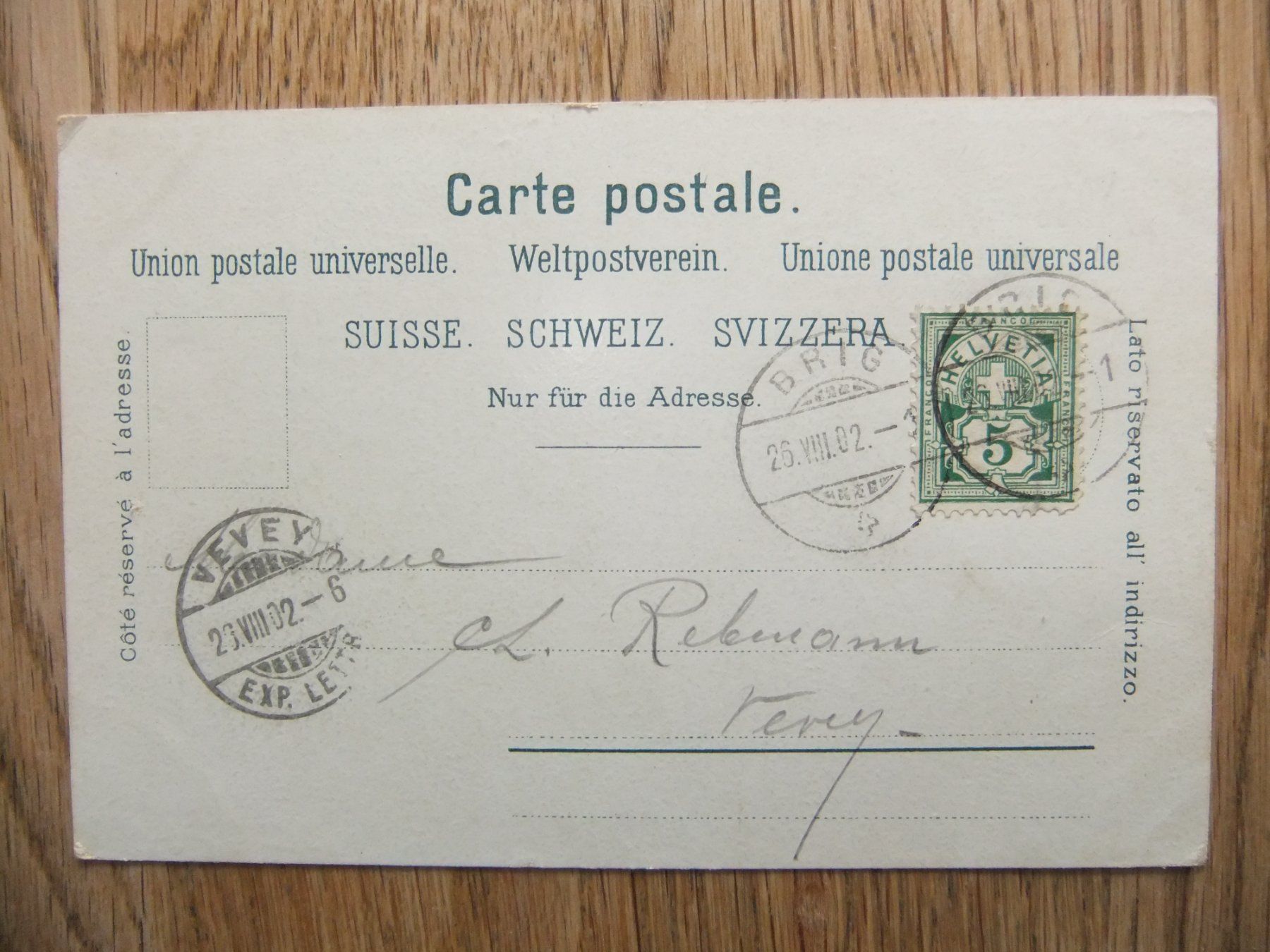 Cartoline postali: Brig Brigue Wallis Valais 26.08.1902 – Usato da St. Niklaus VS venduto da wunschlos54 1