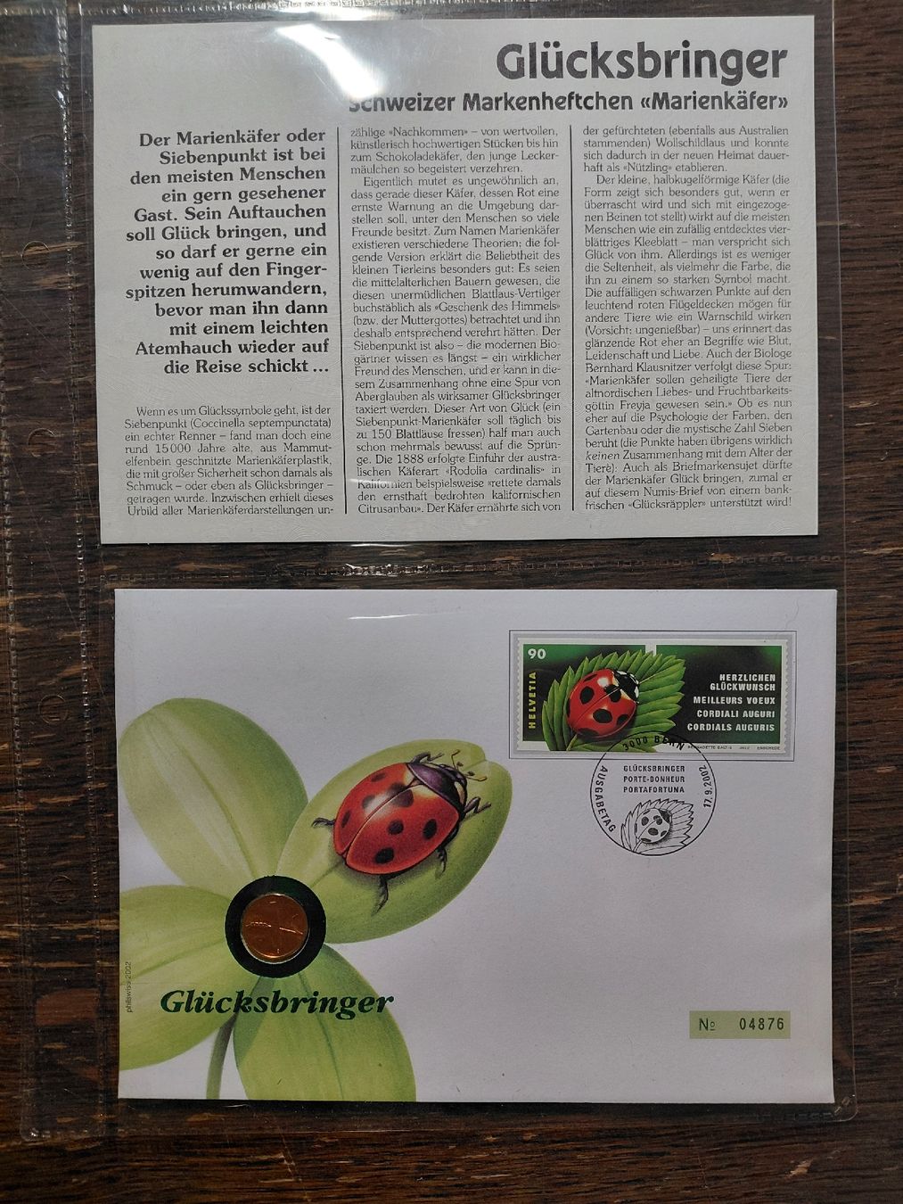 Tutti i francobolli: Münzbrief Schweiz mit Briefmarke – Usato da Riniken venduto da ChriguG75