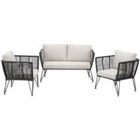 Garten Loungeset Rope Design mit Polyrattan KORVELLA