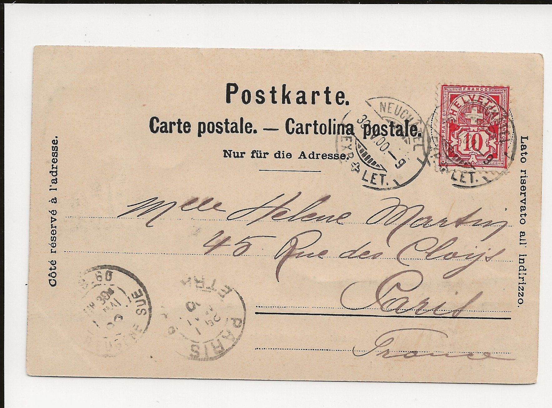 Cartoline postali: AK 1900 Neuchâtel 🤩 – Usato da Greifensee venduto da 315WDO 1