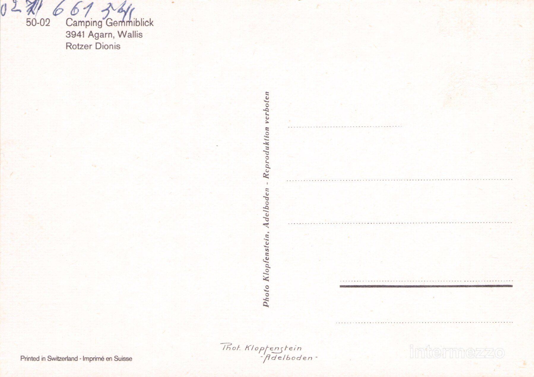 Cartoline postali: Agarn VS // Camping Gemmiblick – Usato da Basel venduto da intermezzo12 1