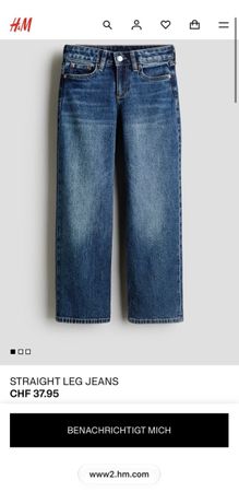 H&M Jeans Straight Leg 146 Neu! Adjustable waist 