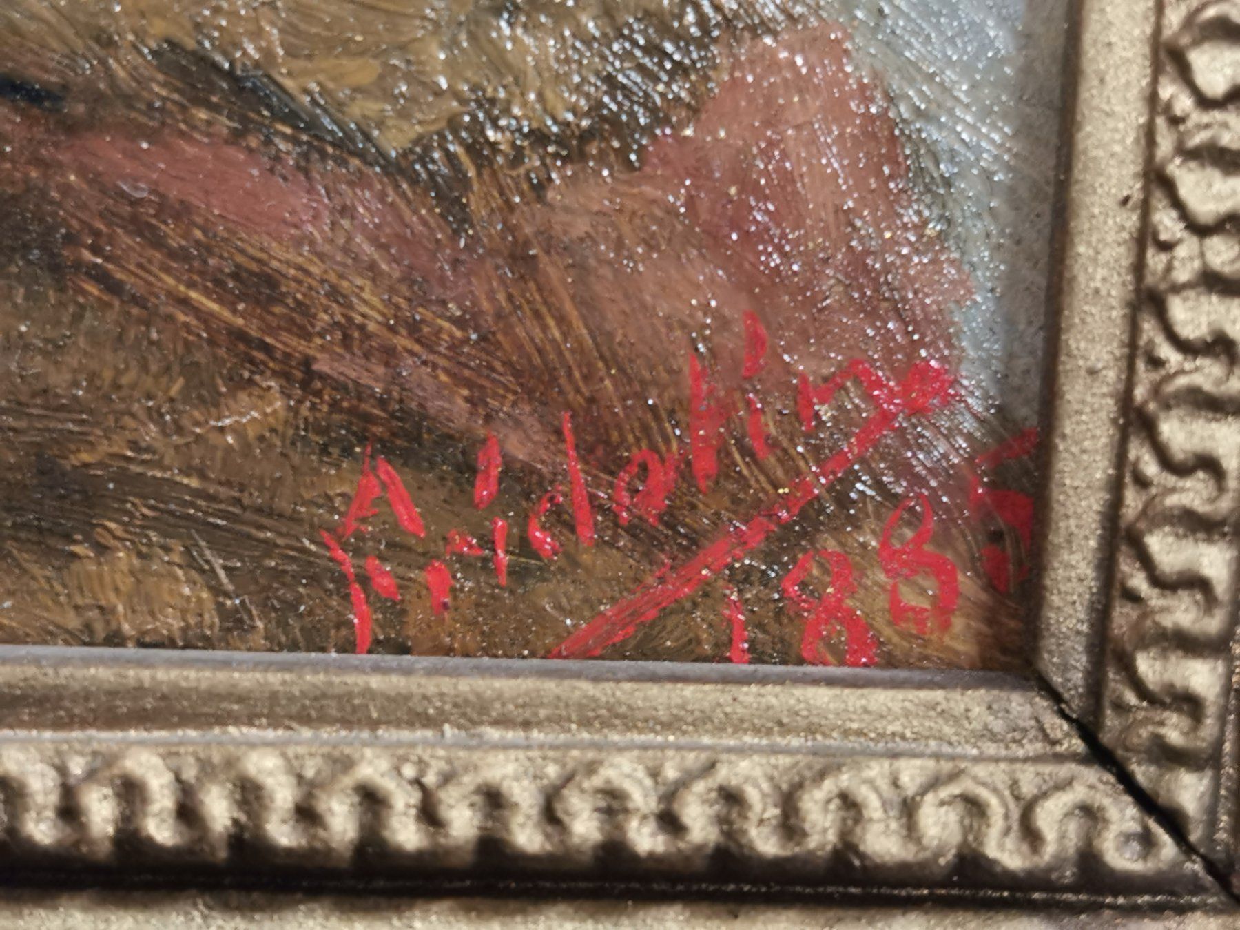 Dipinti: HUILE SUR PANNEAU SIGNÉE ET DATÉE 1885 – Usato da Genève venduto da Qanil77 3