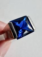 925 Silberring mit tiefblauem Stein/ Silverstar / Gr.  68