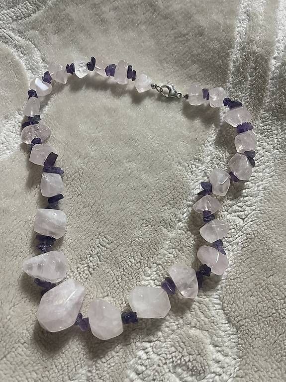 Catenine: Rosenquarz & Amethyst Kette – Usato da Rümlang venduto da ane_y72d 1