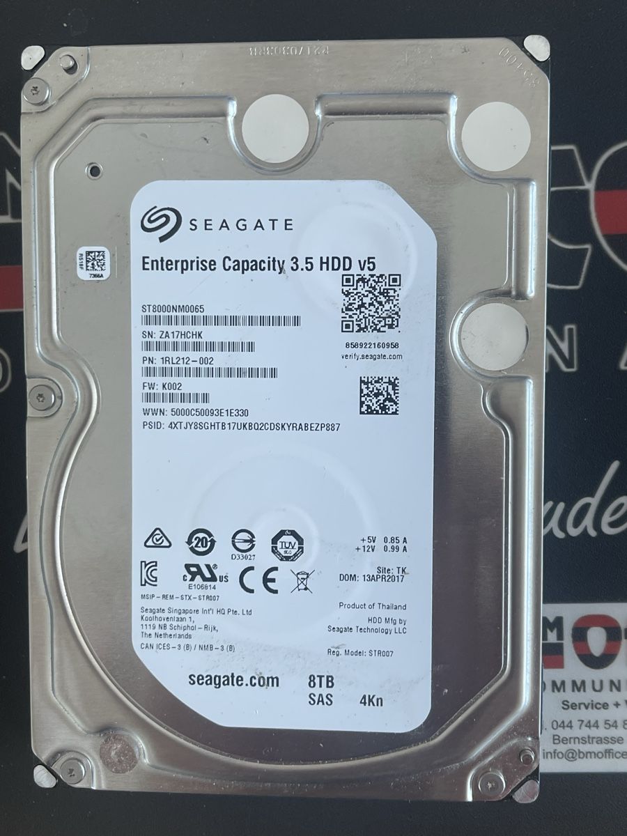 Seagate Disques durs: Seagate Enterprise Capacity 3.5 HDD v5 8TB SAS – D'occasion à Wängi par Bmo
