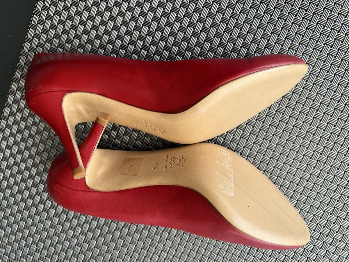 Damenschuhe: Schuhe Pumps, rot Gr. 38.5 Leder – Neu (gemäss Beschreibung) aus Wolfwil von Poulet60 2