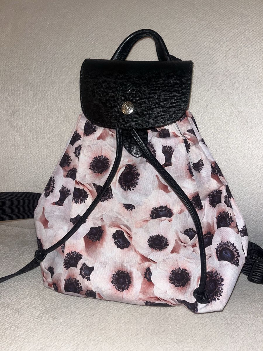 Longchamp Sacs à dos: Rucksack Longchamp Blumenmuster schwarz Leder – D'occasion à Luzern par Rahel_22 1