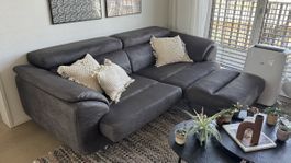 Sofa anthracite fabric adjustable headrests excellent