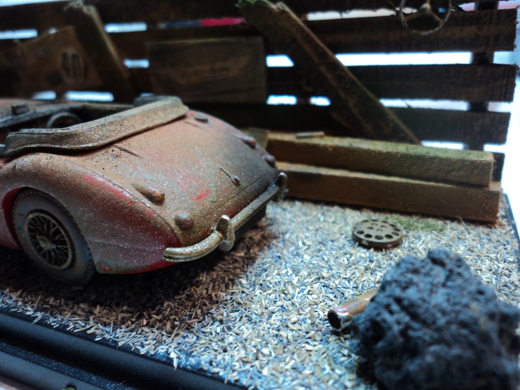 Kits de montage: Austin Healey 3000 1/43 Diorama Hinterhof – D'occasion à Schwarzenburg par modelCARama 1