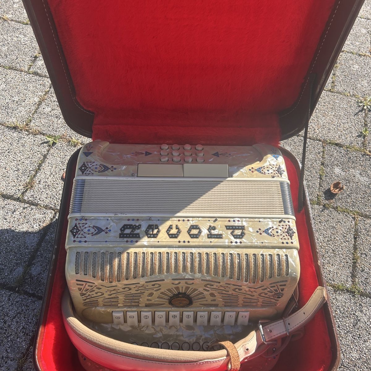 Record Musikinstrumente: Akkordeon mit Koffer, RECORD weiss – Gebraucht aus Laufen von belleskulptur 2