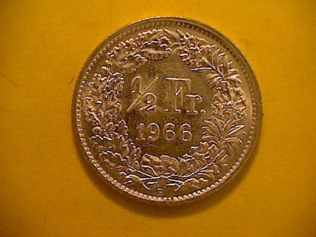 Alle Münzen: 50 Rp. 1966 – Gebraucht aus Buchs AG von Ged8