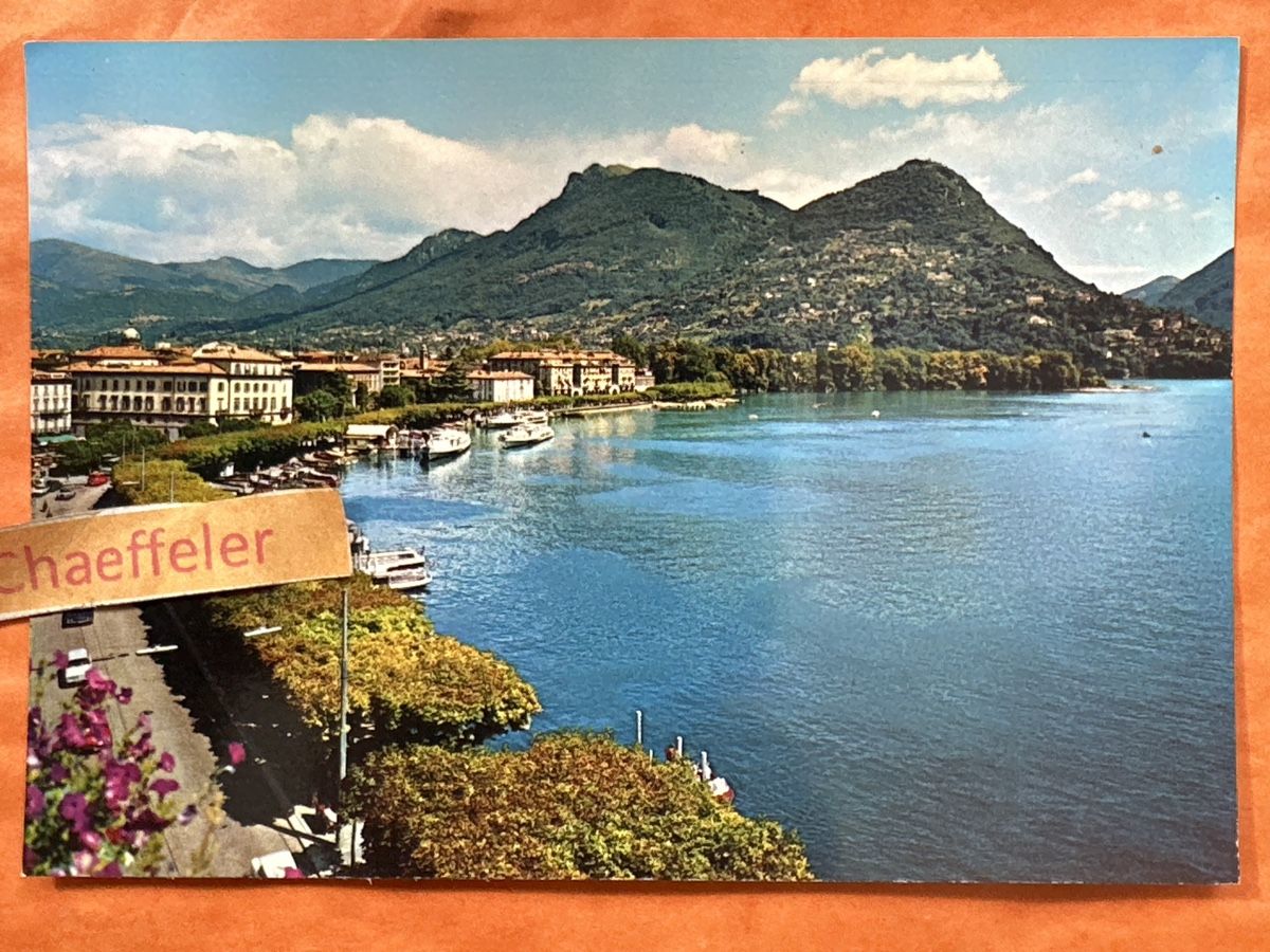 Cartoline postali: Lugano Il lungolago e il Monte Bre  – Usato da Zürich venduto da Chaeffeler