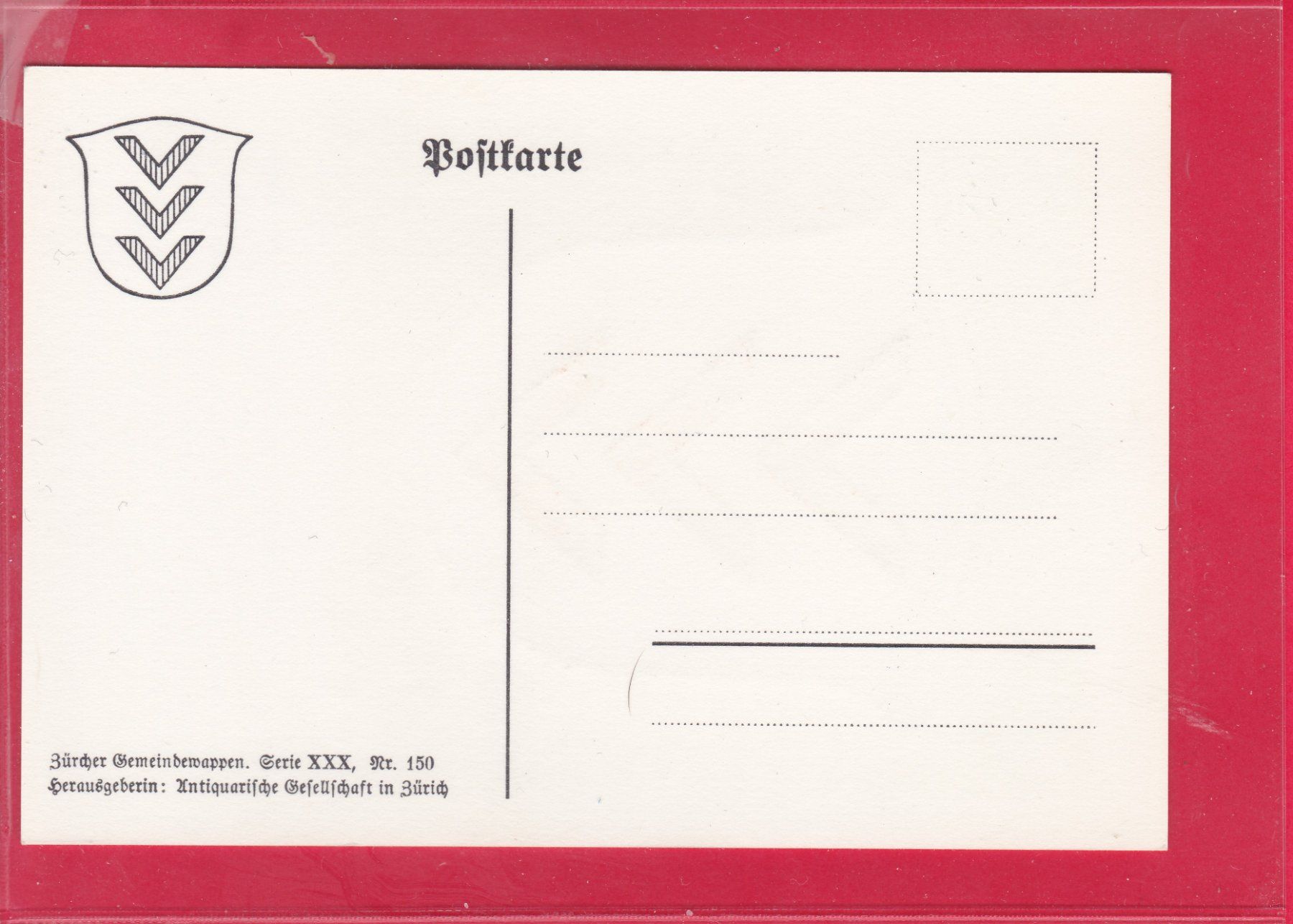 Cartoline postali: ZÜRCHER GEMEINDEWAPPEN, AESCH – Usato da Oberrieden venduto da Gebirgsstelze 1