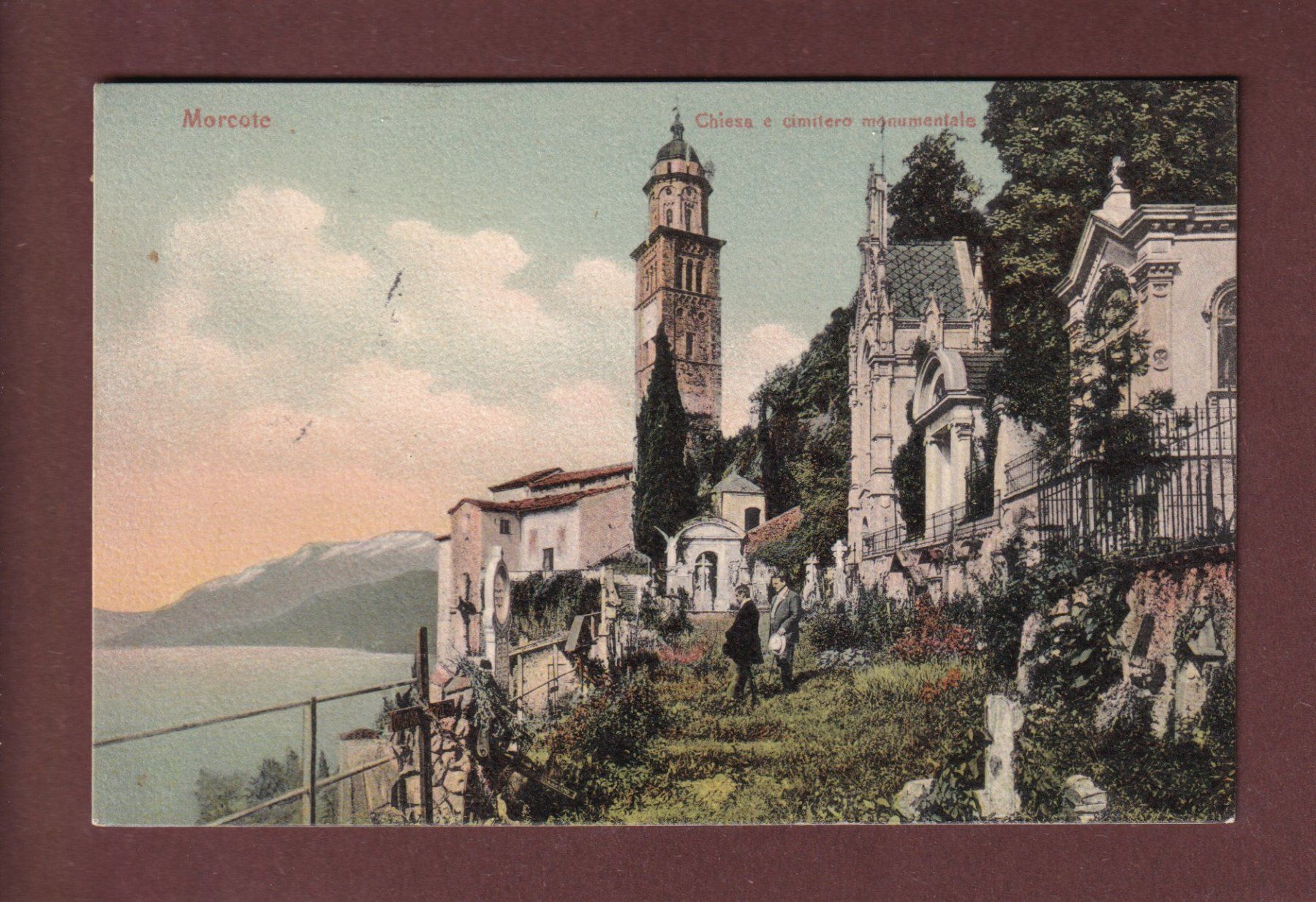 Ansichtskarten: MORCOTE - Chiesa e cimitero - 1923 – Gebraucht aus Pully von nicecards-shop
