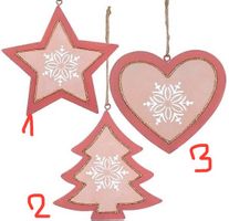Baumschmuck Stern Tanne und Herz Metall