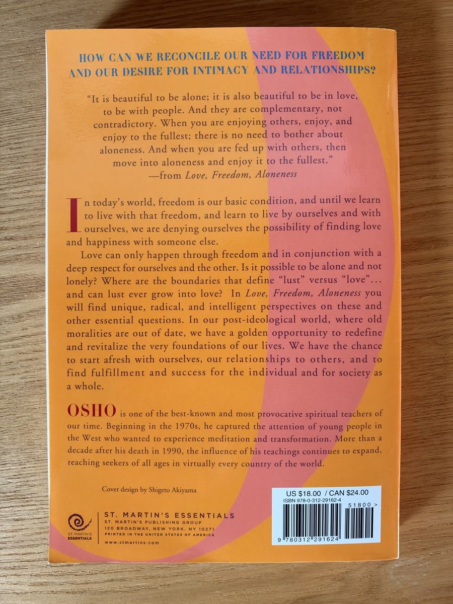 Libri: Love, Freedom, Aloneness – Nuovo (secondo la descrizione) da Zürich venduto da honeybunny91 1