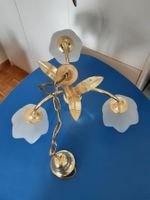 vintage Deckenlampe mit 3 Glasblüten